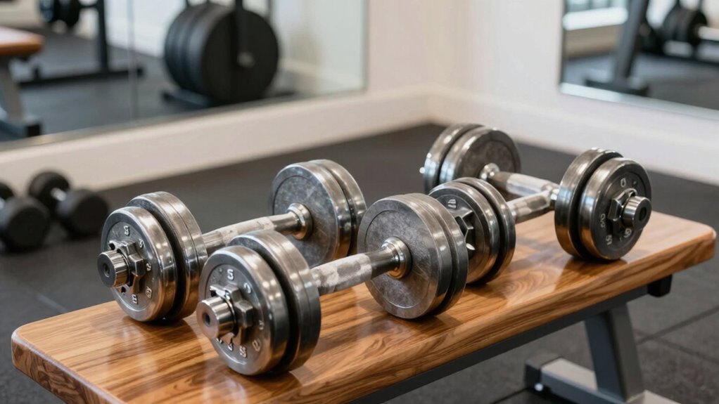 adjustable dumbbell range selection