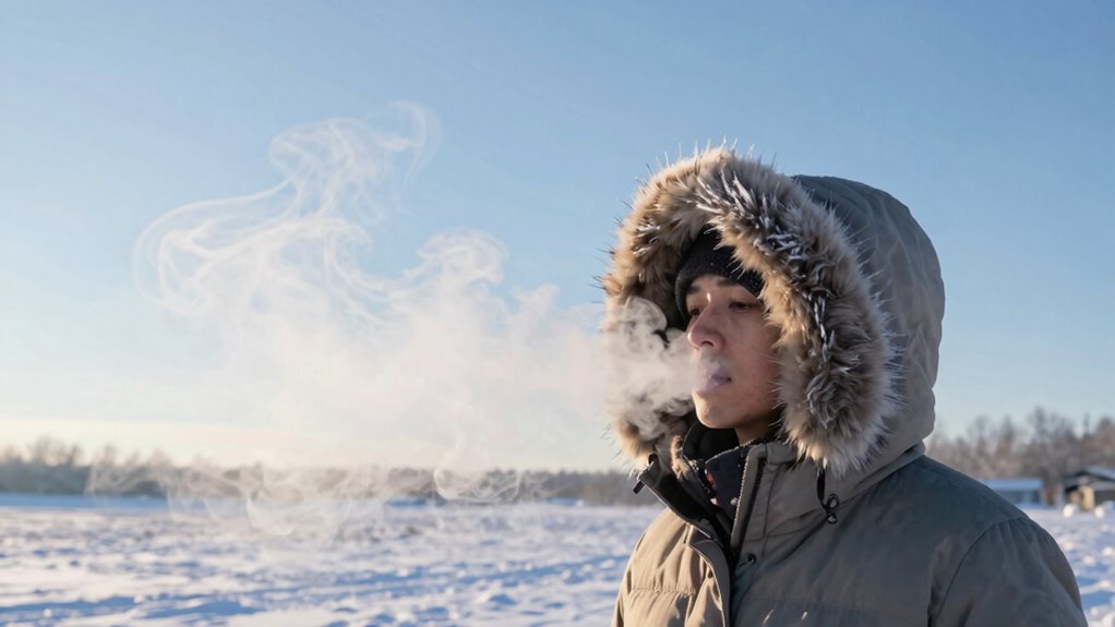 breathe deeply for warmth