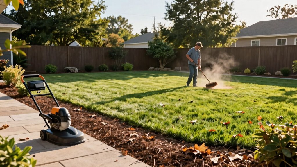 prevent yard debris accumulation