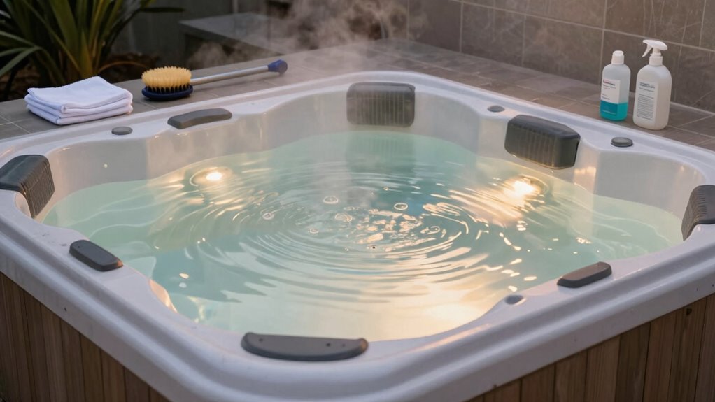 regular hot tub cleaning schedule