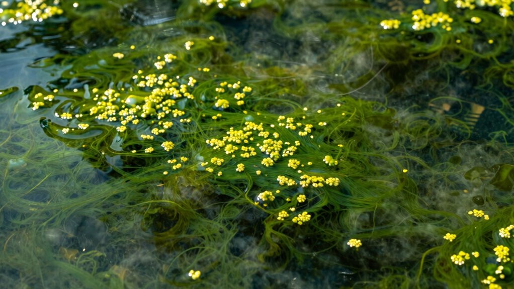 sunlight and temperature control algae