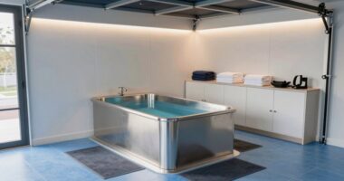 garage cold plunge setup