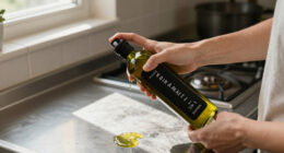 YARRAMATE 16 Oz 2-In-1 Glass Olive Oil Sprayer For Cooking, Black | Food-grade Dispenser Bottle, 470 Ml, Spray And Pour, Portion Control, St